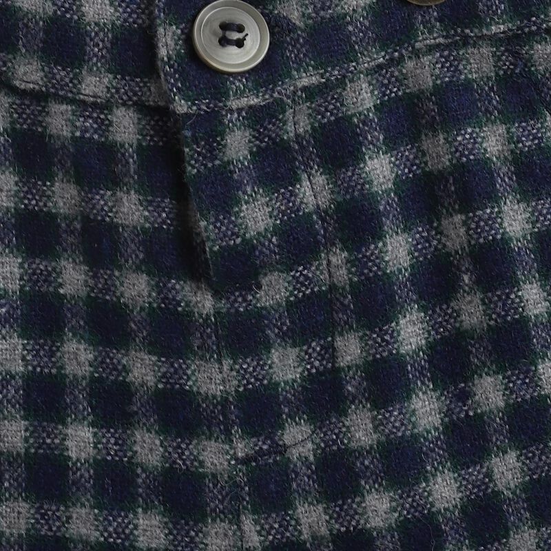 Flannel Long Trousers With Suspenders-Check Pattern image number 2